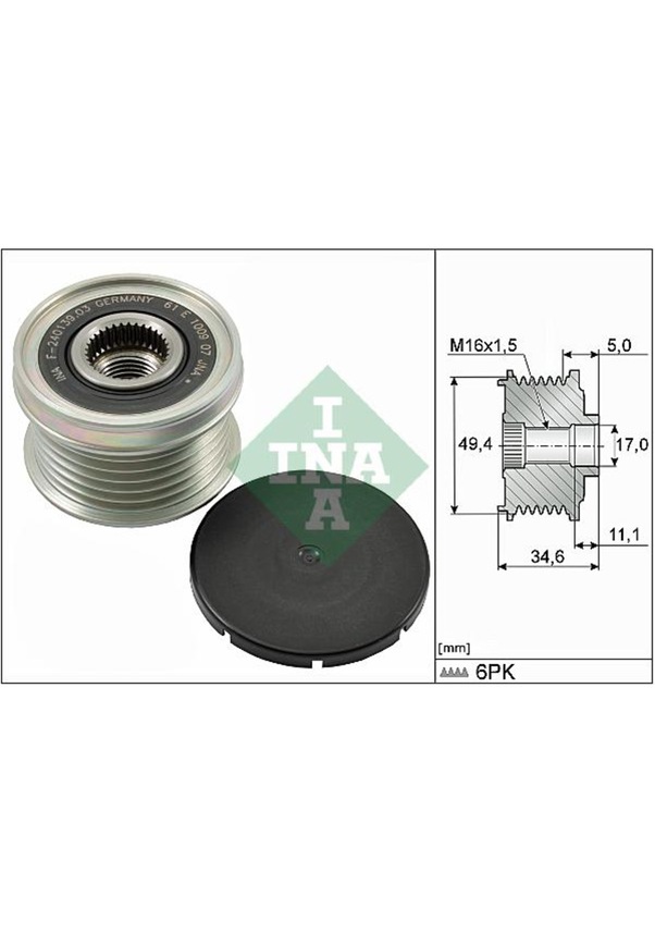 ALTERNATÖR KASNAĞI 535015510 GOLF-V (06-14) JETTA PASSAT POLO A3 1.2 1.4TSI FSI