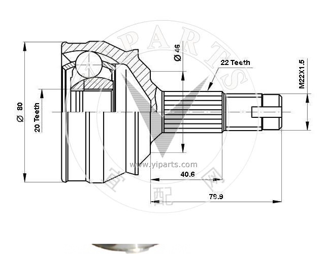 AKS KAFASI DIŞ 20500004 TEMPRA TİPO 1.4-1.6