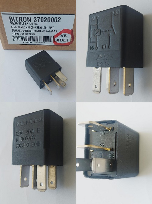 MİKRO RÖLE NA 12V 20A ALFA ROMEO AUDI CHRYSLER FIAT GM HONDA KIA LANCIA LEXUS MB