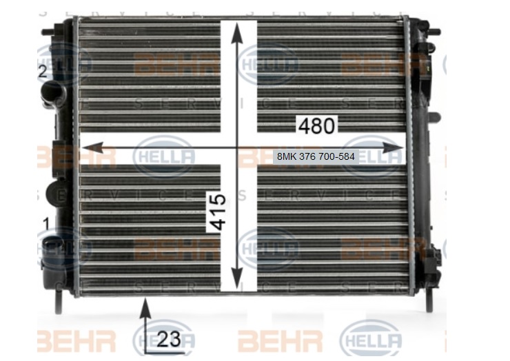 RADYATÖR 8MK376700584 CLIO-II KANGO (01-) LOGAN 1.5 DCI 1.6-16V K4M KLİMALI