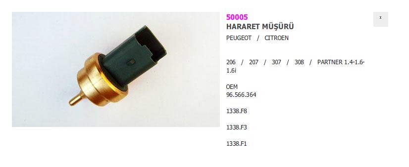 HARARET MÜŞÜRÜ 50005 P206 P207 P307 PARTNER YEŞİL 1338.F3