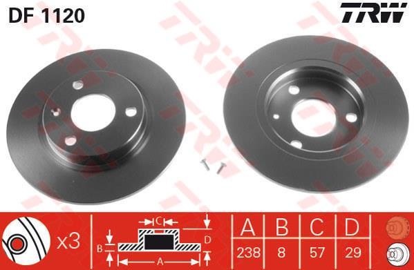 DİSK FREN AYNASI ÖN EFD1120 P106 (91-01) SAXO 3 BİJON (238X8X3)