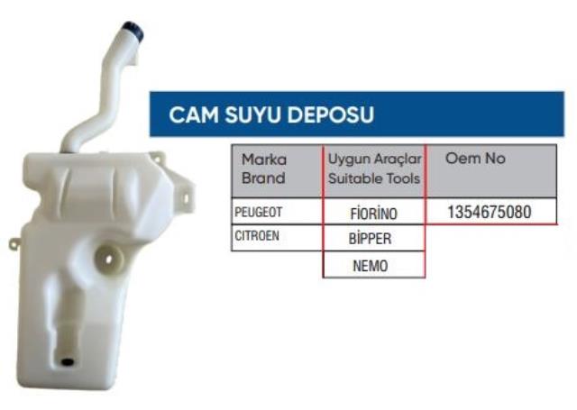 CAM YIKAMA SU DEPOSU 1354675080 FIORINO BIPPER NEMO | 1354675080