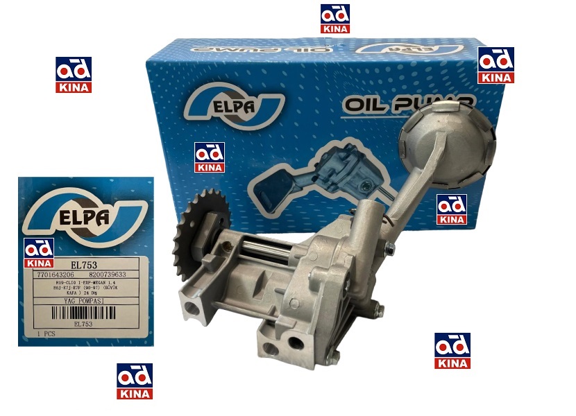 YAĞ POMPASI EL753 R19 CLIO I EXP MEGAN 1.4 E6J E7J E7F (90 97) (BÜYÜK KAFA ) 24 DİŞ