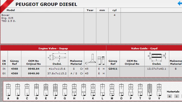 SİBOP TAKIMI 4568 4569 IN 4 EX 4 BOXER 2.5 DİZEL DJ5 TED MOTOR