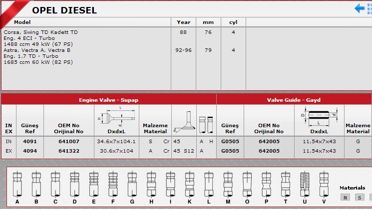 SİBOP GAYDI G0505 IN-4 EX-4 ASTRA 1.7D 8V TURBO
