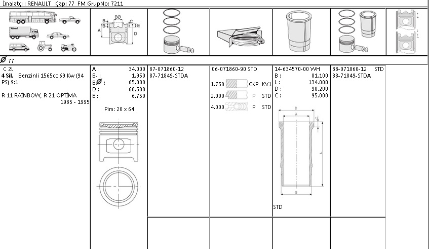 MOTOR SEGMANI 60718609 STD 77,0 FAIRWAY OPTIMA 1600