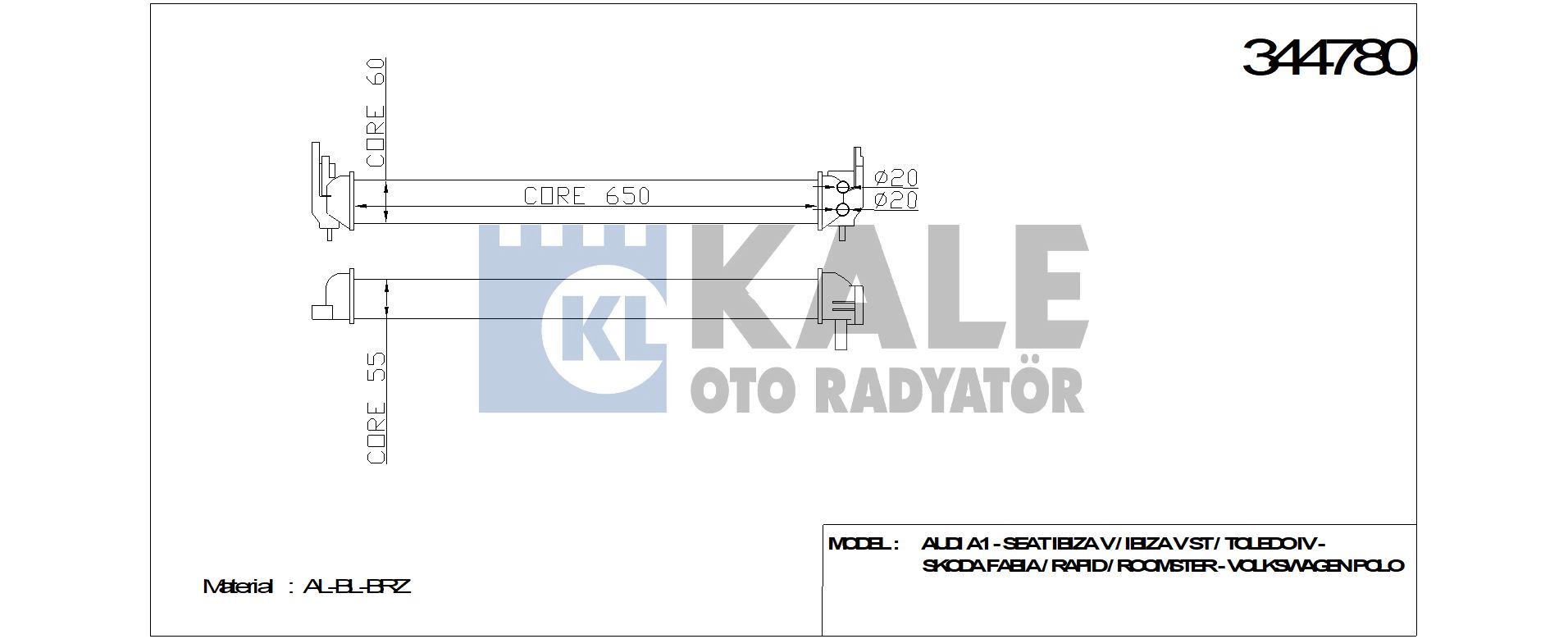 TURBO RADYATÖRÜ 344780 POLO A1 IBIZA TOLEDO FABIA RAPID ROOMSTER 1.2 1.4TSI 09 | 6R0145805H 6R0145805E