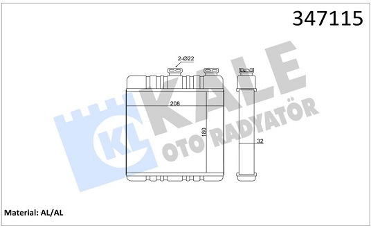 KALORİFER RADYATÖRÜ 347115 ASTRA-G ZAFIRA-A ZAFIRA-B (BRAZING)