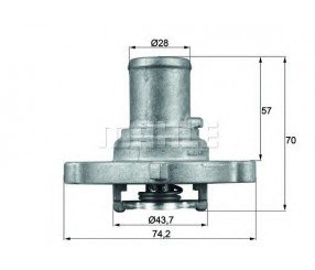 TERMOSTAT 04325201 PALIO (97-) DOBLO ALBEA PUNTO 1.2 8V 75HP 87*C