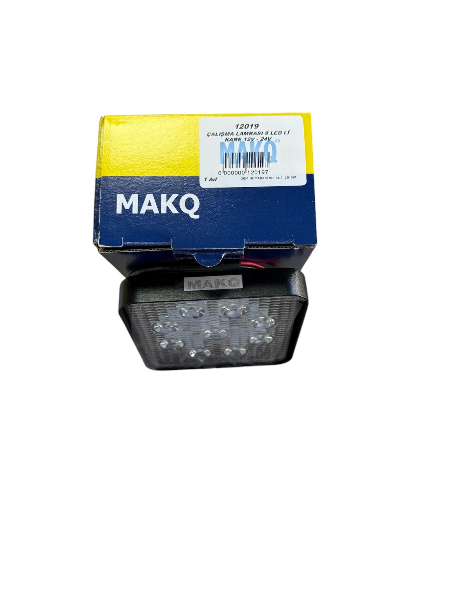 ÇALIŞMA LAMBASI 12019 9 LED Lİ KARE 12V - 24V | 12019