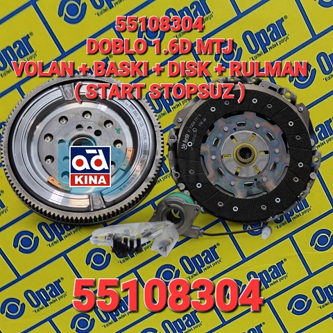 VOLANT + RULMANLI DEBRİYAJ SETİ (START&STOP) 55108304 DOBLO LINEA 1.6MJET COMBO | 55108304
