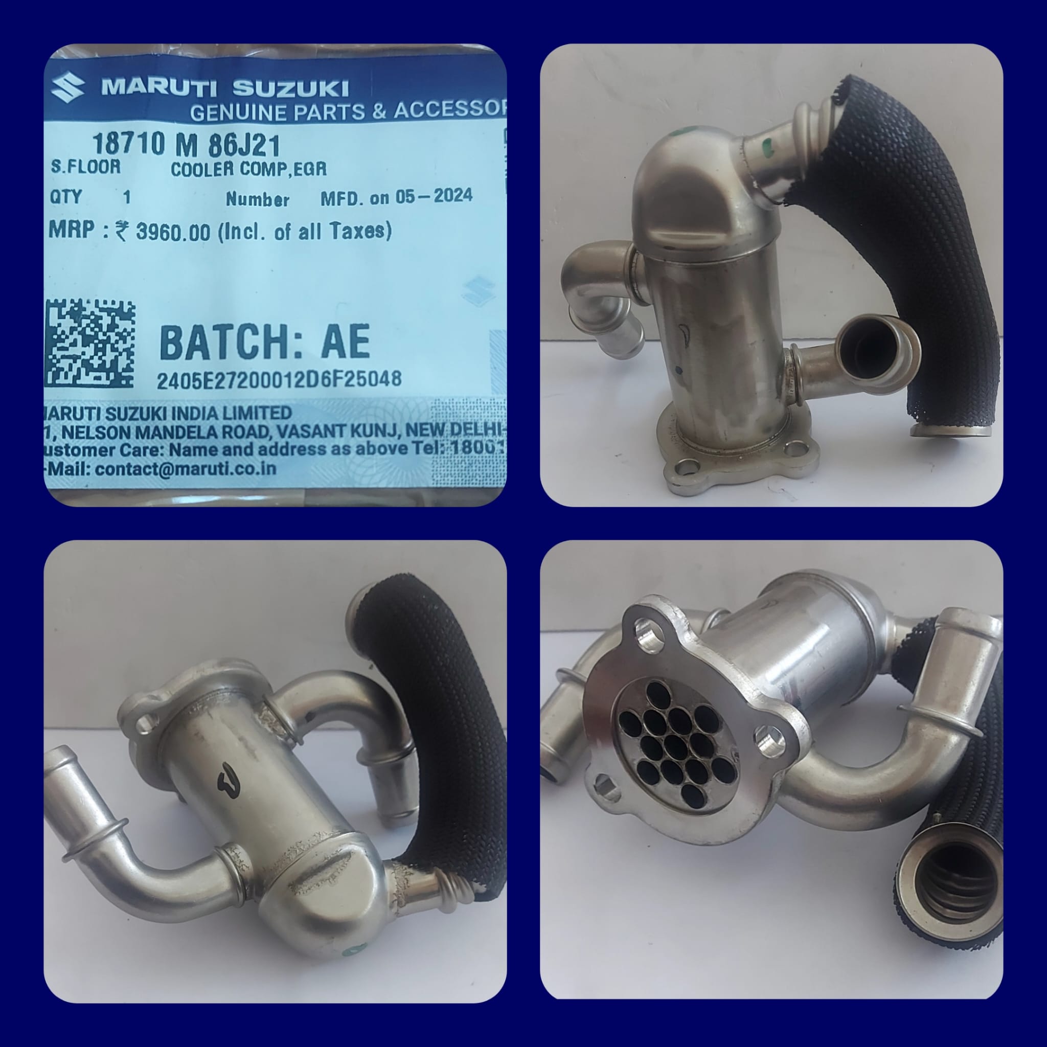 18710M86J21 EGR SOĞUTUCU DOBLO 1.3MJET LINEA FIORINO PUNTO CORSA D COMBO