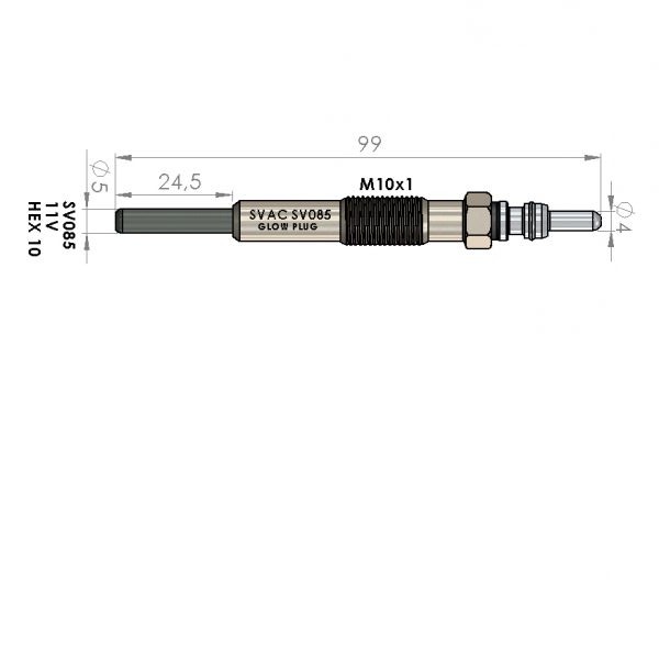 ISITMA BUJİSİ SV085 KANGO 1.9D YENİ MODEL DİZEL