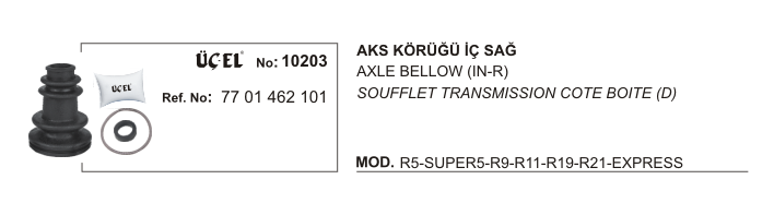 AKS KÖRÜĞÜ İÇ SAĞ 10203 R9 11 19 21 EKSPRES 7701462101