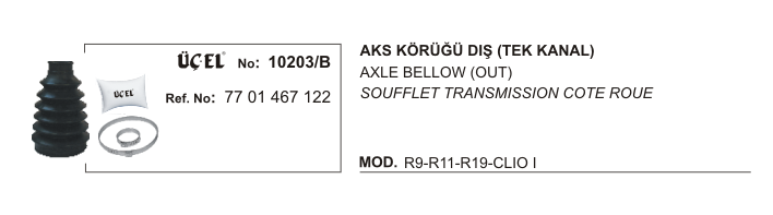 AKS KÖRÜĞÜ DIŞ 10203B TEK KANAL R9 11 19 CLIO-I 7701467122