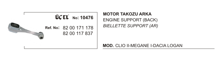 BURGULU MOTOR TAKOZU 10476 CLIO-II KANGO R19 MEGANE-I DACIA LOGAN