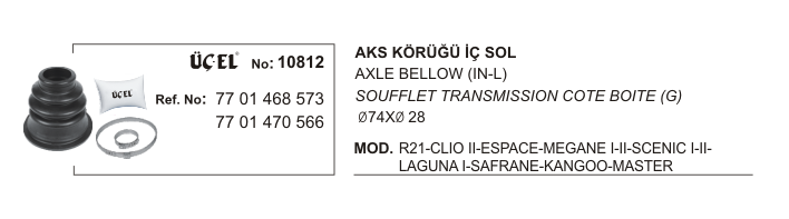 AKS KÖRÜĞÜ İÇ SOL 10812 CLIO-II MEGANE-I-II SCENIC-I-II LAGUNA-I KANGO
