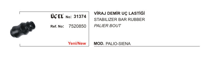 VİRAJ DEMİR UÇ LASTİĞİ 31374 PALIO SIENA 7520850 | 7520850