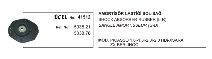 AMORTİSÖR TAKOZU 41512 P306 PARTNER PICASSO XSARA ZX BERLINGO KISA 5038.21