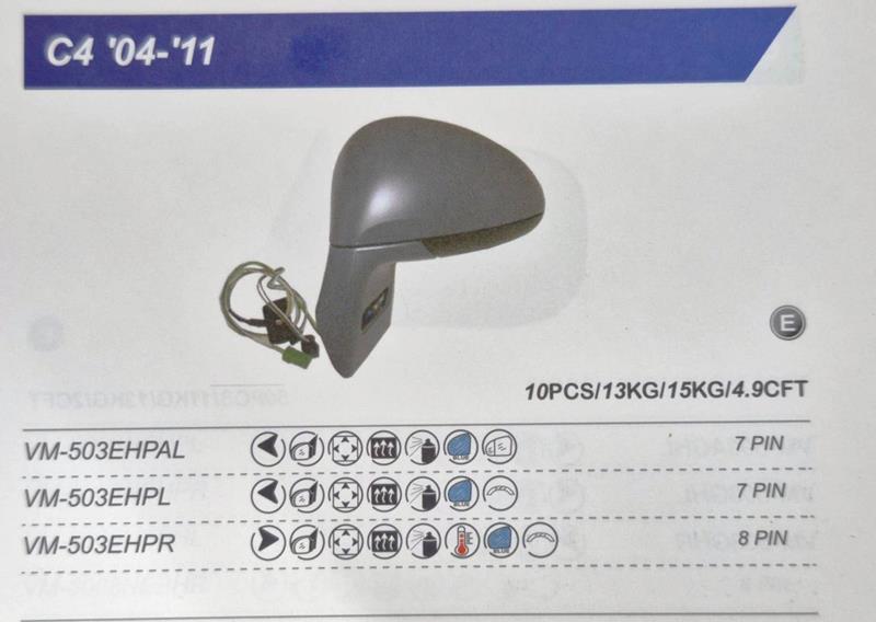 AYNA SOL VM503EHPAL CITROEN C4 04-09 ELEKTRİKLİ SİNYAL CAMI YOK | 8149YP